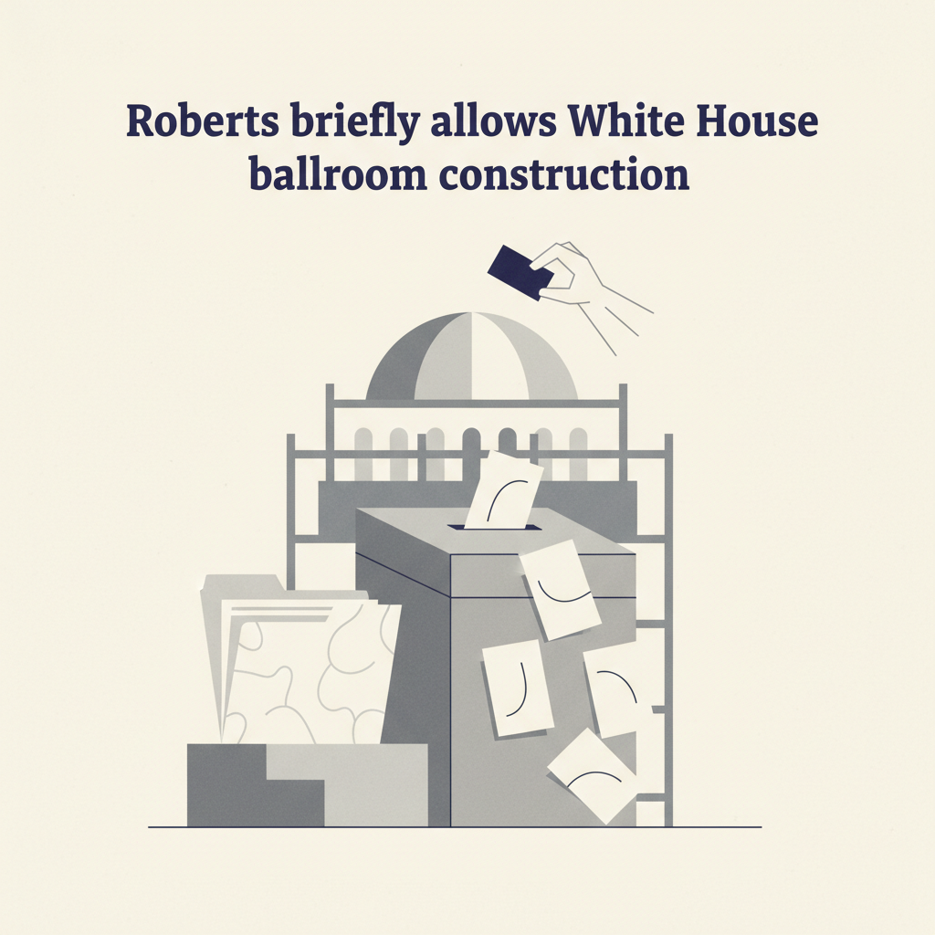 Roberts briefly allows White House ballroom construction