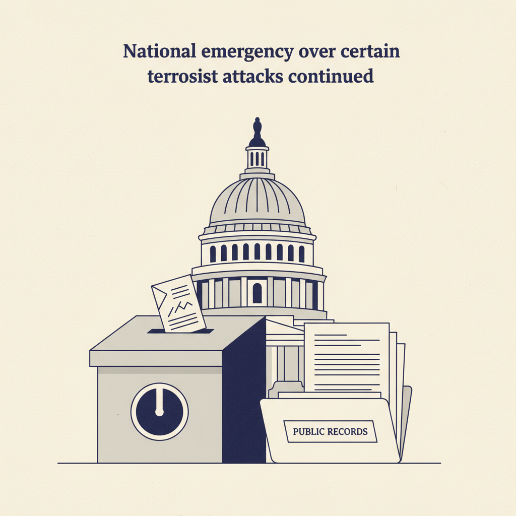 National emergency over certain terrorist attacks continued